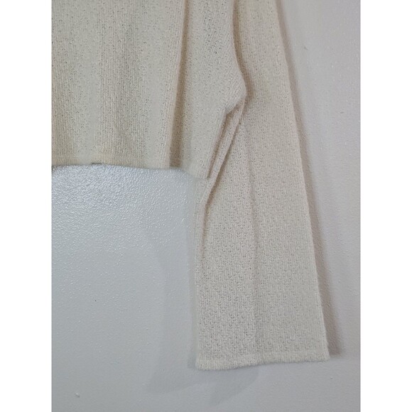 Urban Renewal Remnants Cropped Bell Sleeve Sweater Cream Textured Knit Small - Picture 4 of 10